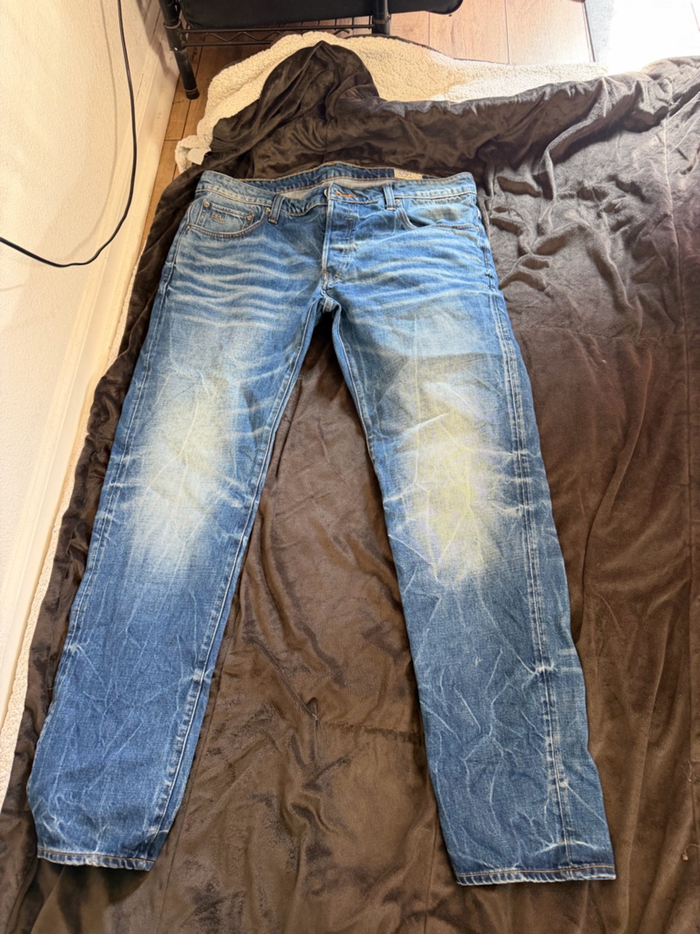 G-Star Faded Blue Straight Leg Jeans